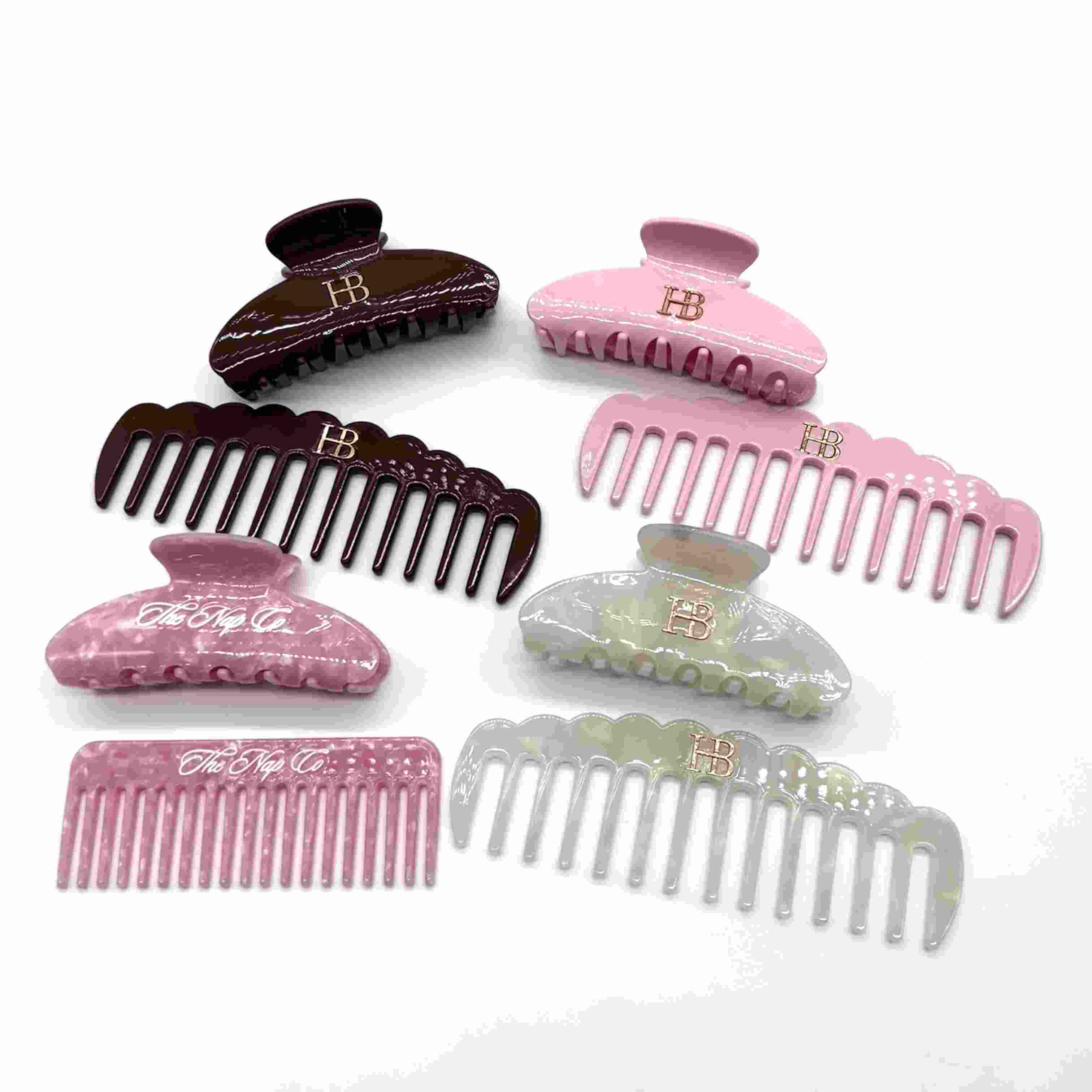 サロンやヘアケア用のファッション女性用パーソナライズヘアアクセサリーカスタムロゴアセテートヘアクロークリップ＆コームセットは、どのようにして高級美容小売業のブランドマージンを高めることができるのでしょうか？