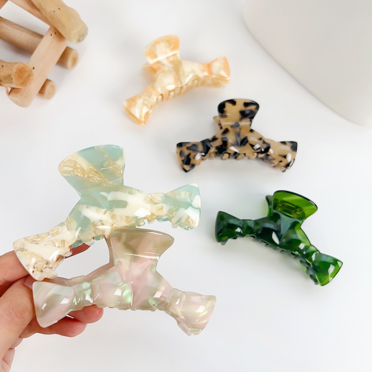甘いキャンディーアセテートヘアクリップ女性グリップクロークリップヘアアクセサリー